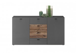 Sari 2 MDF Matt Sz&uuml;rke Kom&oacute;d